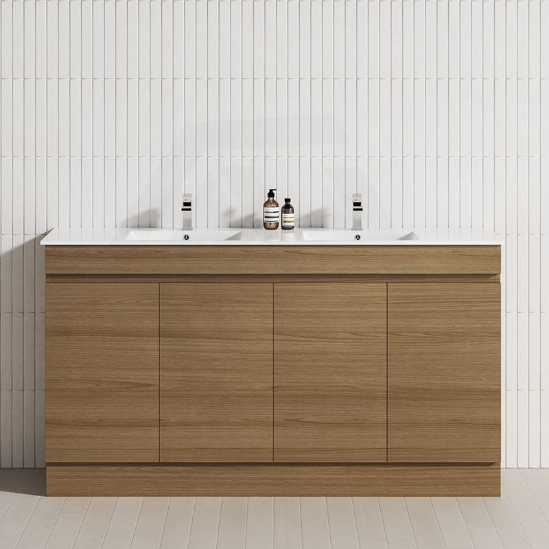 4-Door 1500/1800mm Freestanding Bathroom Vanity Kickboard Double Multi-Colour Cabinet Only