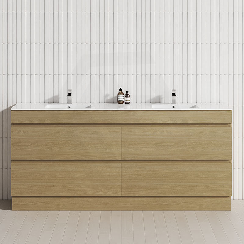 4-Drawer 1200/1500/1800mm Freestanding Bathroom Vanity Kickboard Single/Double Multi-Colour Cabinet Only