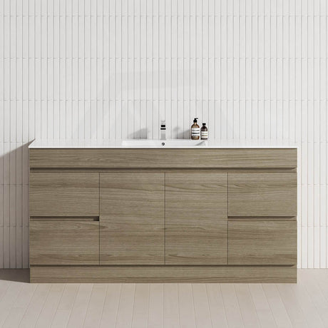 4-Drawer 2-Door 1200/1500/1800mm Freestanding Bathroom Vanity Kickboard Single/Double Multi-Colour Cabinet Only