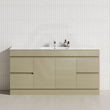 4-Drawer 2-Door 1200/1500/1800mm Freestanding Bathroom Vanity Kickboard Single/Double Multi-Colour Cabinet Only