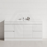 4-Drawer 2-Door 1200/1500/1800mm Freestanding Bathroom Vanity Kickboard Single/Double Multi-Colour Cabinet Only