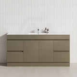 4-Drawer 2-Door 1200/1500/1800mm Freestanding Bathroom Vanity Kickboard Single/Double Multi-Colour Cabinet Only