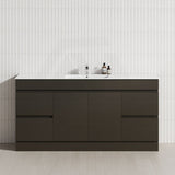 4-Drawer 2-Door 1200/1500/1800mm Freestanding Bathroom Vanity Kickboard Single/Double Multi-Colour Cabinet Only