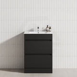 2-Drawer 600/750/900/1200mm Freestanding Bathroom Vanity Kickboard Single Multi-Colour Cabinet Only