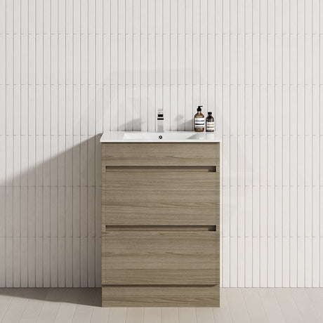 2-Drawer 600/750/900/1200mm Freestanding Bathroom Vanity Kickboard Single Multi-Colour Cabinet Only