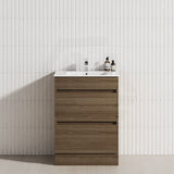 2-Drawer 600/750/900/1200mm Freestanding Bathroom Vanity Kickboard Single Multi-Colour Cabinet Only