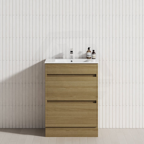 2-Drawer 600/750/900/1200mm Freestanding Bathroom Vanity Kickboard Single Multi-Colour Cabinet Only