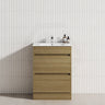 2-Drawer 600/750/900/1200mm Freestanding Bathroom Vanity Kickboard Single Multi-Colour Cabinet Only