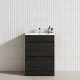 2-Drawer 600/750/900/1200mm Freestanding Bathroom Vanity Kickboard Single Multi-Colour Cabinet Only