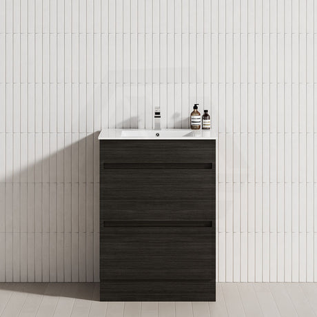 2-Drawer 600/750/900/1200mm Freestanding Bathroom Vanity Kickboard Single Multi-Colour Cabinet Only