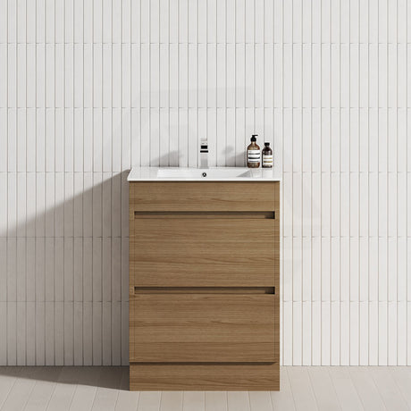 2-Drawer 600/750/900/1200mm Freestanding Bathroom Vanity Kickboard Single Multi-Colour Cabinet Only