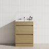2-Drawer 600/750/900/1200mm Freestanding Bathroom Vanity Kickboard Single Multi-Colour Cabinet Only