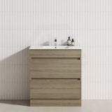 2-Drawer 600/750/900/1200mm Freestanding Bathroom Vanity Kickboard Single Multi-Colour Cabinet Only