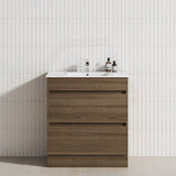 2-Drawer 600/750/900/1200mm Freestanding Bathroom Vanity Kickboard Single Multi-Colour Cabinet Only