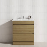 2-Drawer 600/750/900/1200mm Freestanding Bathroom Vanity Kickboard Single Multi-Colour Cabinet Only