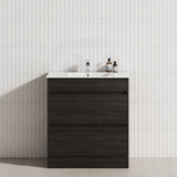 2-Drawer 600/750/900/1200mm Freestanding Bathroom Vanity Kickboard Single Multi-Colour Cabinet Only