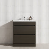 2-Drawer 600/750/900/1200mm Freestanding Bathroom Vanity Kickboard Single Multi-Colour Cabinet Only