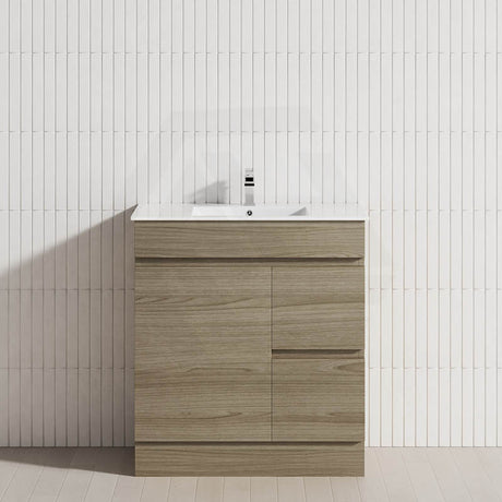 2-Drawer 1-Door 750/900/1200mm Freestanding Bathroom Vanity Kickboard Single Multi-Colour Cabinet Only
