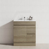 2-Drawer 1-Door Narrow 750mm Freestanding Bathroom Vanity Kickboard Multi-Colour Cabinet Only