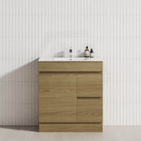 2-Drawer 1-Door Narrow 750mm Freestanding Bathroom Vanity Kickboard Multi-Colour Cabinet Only