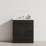 2-Drawer 1-Door Narrow 750mm Freestanding Bathroom Vanity Kickboard Multi-Colour Cabinet Only
