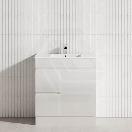 2-Drawer 1-Door 750/900/1200mm Freestanding Bathroom Vanity Kickboard Single Multi-Colour Cabinet Only