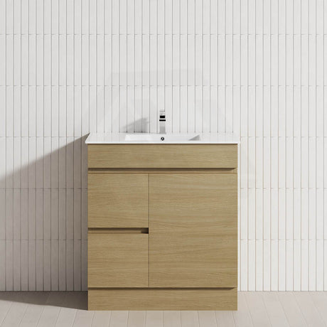 2-Drawer 1-Door 750/900/1200mm Freestanding Bathroom Vanity Kickboard Single Multi-Colour Cabinet Only