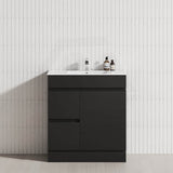 2-Drawer 1-Door Narrow 750mm Freestanding Bathroom Vanity Kickboard Multi-Colour Cabinet Only