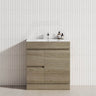 2-Drawer 1-Door Narrow 750mm Freestanding Bathroom Vanity Kickboard Multi-Colour Cabinet Only
