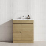 2-Drawer 1-Door Narrow 750mm Freestanding Bathroom Vanity Kickboard Multi-Colour Cabinet Only
