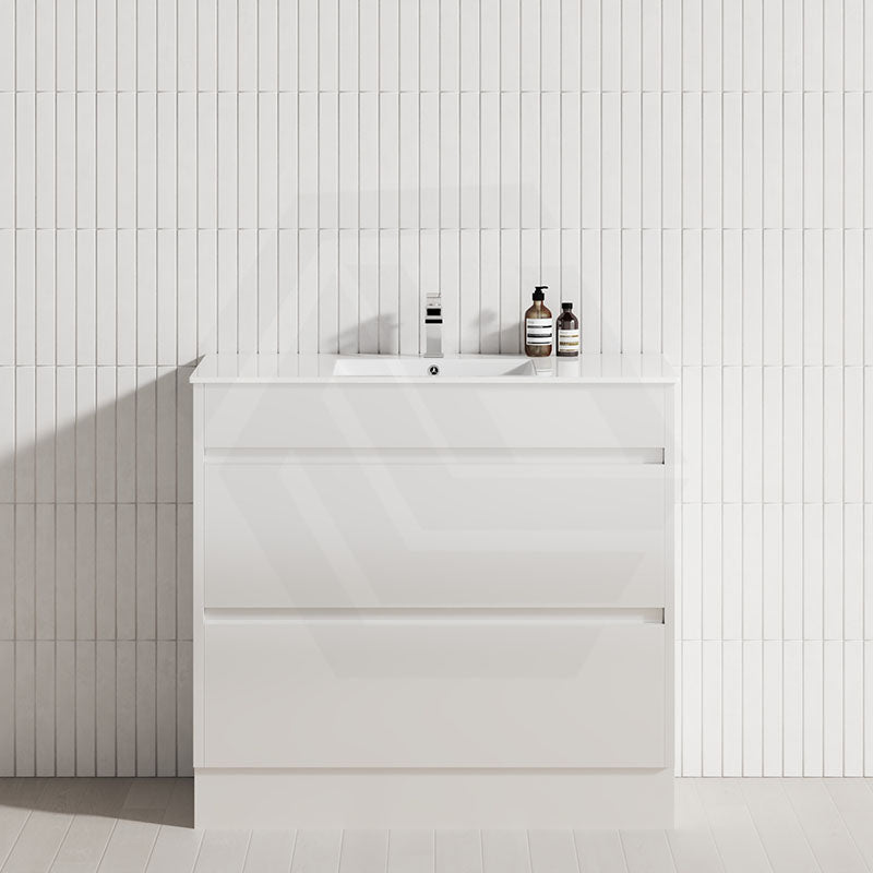 2-Drawer 600/750/900/1200mm Freestanding Bathroom Vanity Kickboard Single Multi-Colour Cabinet Only