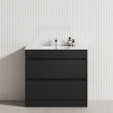 2-Drawer 600/750/900/1200mm Freestanding Bathroom Vanity Kickboard Single Multi-Colour Cabinet Only