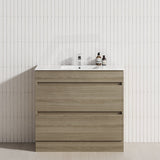 2-Drawer 600/750/900/1200mm Freestanding Bathroom Vanity Kickboard Single Multi-Colour Cabinet Only