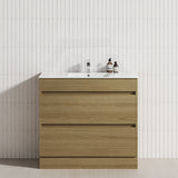 2-Drawer 600/750/900/1200mm Freestanding Bathroom Vanity Kickboard Single Multi-Colour Cabinet Only