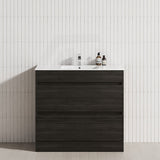 2-Drawer 600/750/900/1200mm Freestanding Bathroom Vanity Kickboard Single Multi-Colour Cabinet Only