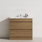 2-Drawer 600/750/900/1200mm Freestanding Bathroom Vanity Kickboard Single Multi-Colour Cabinet Only
