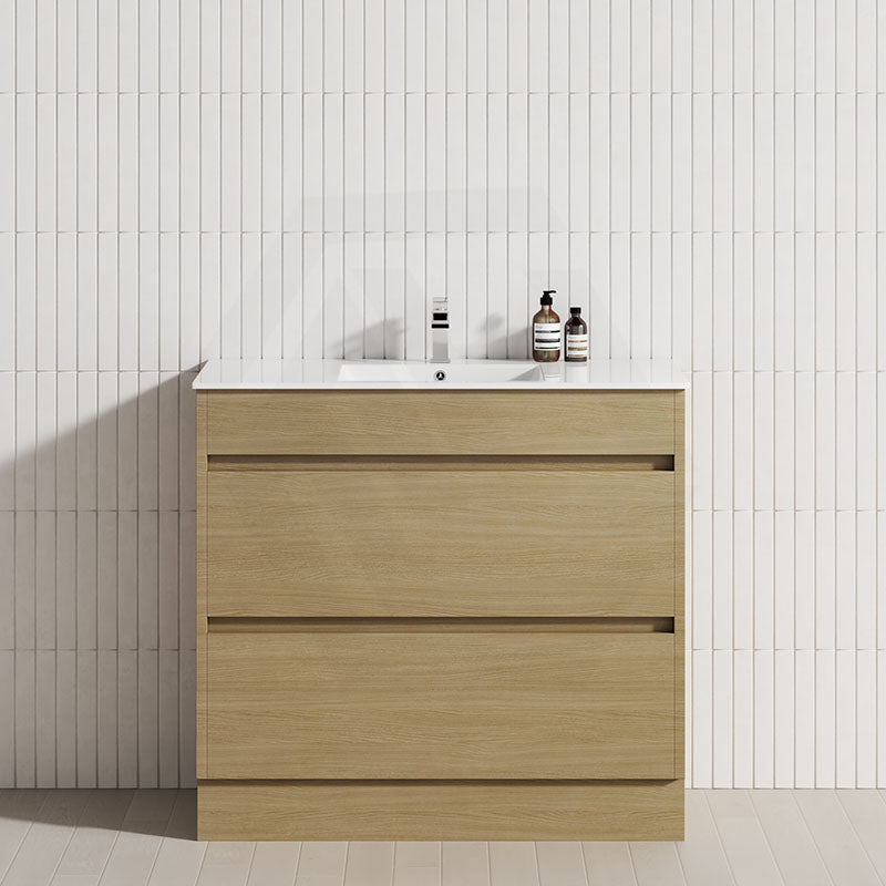 2-Drawer 600/750/900/1200mm Freestanding Bathroom Vanity Kickboard Single Multi-Colour Cabinet Only