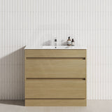 2-Drawer 600/750/900/1200mm Freestanding Bathroom Vanity Kickboard Single Multi-Colour Cabinet Only