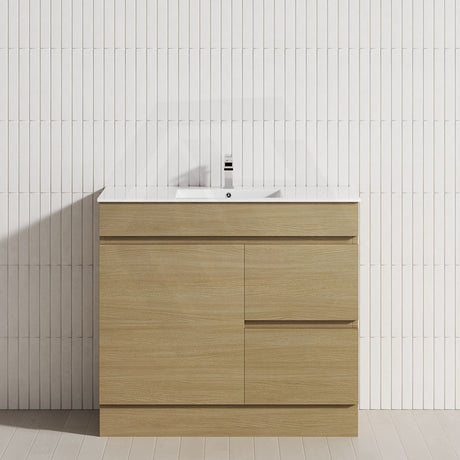 2-Drawer 1-Door 750/900/1200mm Freestanding Bathroom Vanity Kickboard Single Multi-Colour Cabinet Only