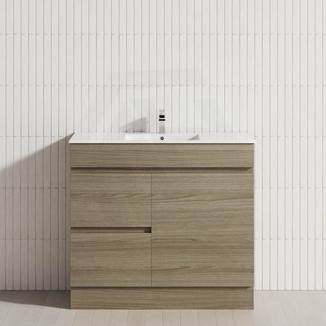 2-Drawer 1-Door 750/900/1200mm Freestanding Bathroom Vanity Kickboard Single Multi-Colour Cabinet Only