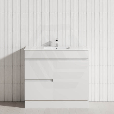 2-Drawer 1-Door 750/900/1200mm Freestanding Bathroom Vanity Kickboard Single Multi-Colour Cabinet Only