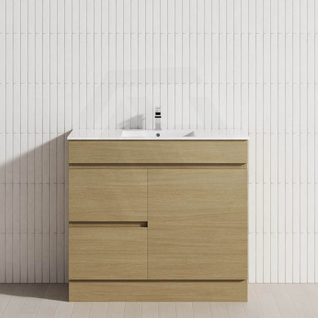 2-Drawer 1-Door 750/900/1200mm Freestanding Bathroom Vanity Kickboard Single Multi-Colour Cabinet Only