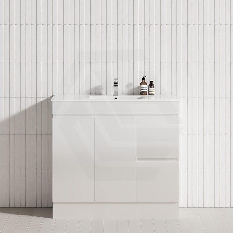 2-Drawer 2-Door Narrow 900mm Freestanding Bathroom Vanity Kickboard Multi-Colour Cabinet Only