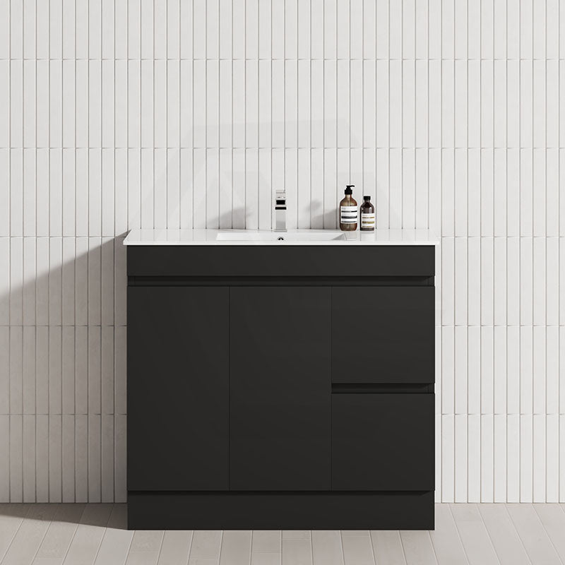 2-Drawer 2-Door Narrow 900mm Freestanding Bathroom Vanity Kickboard Multi-Colour Cabinet Only