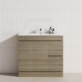 2-Drawer 2-Door Narrow 900mm Freestanding Bathroom Vanity Kickboard Multi-Colour Cabinet Only