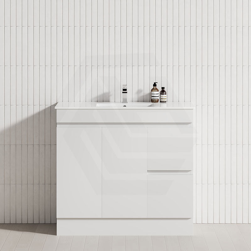 2-Drawer 2-Door Narrow 900mm Freestanding Bathroom Vanity Kickboard Multi-Colour Cabinet Only