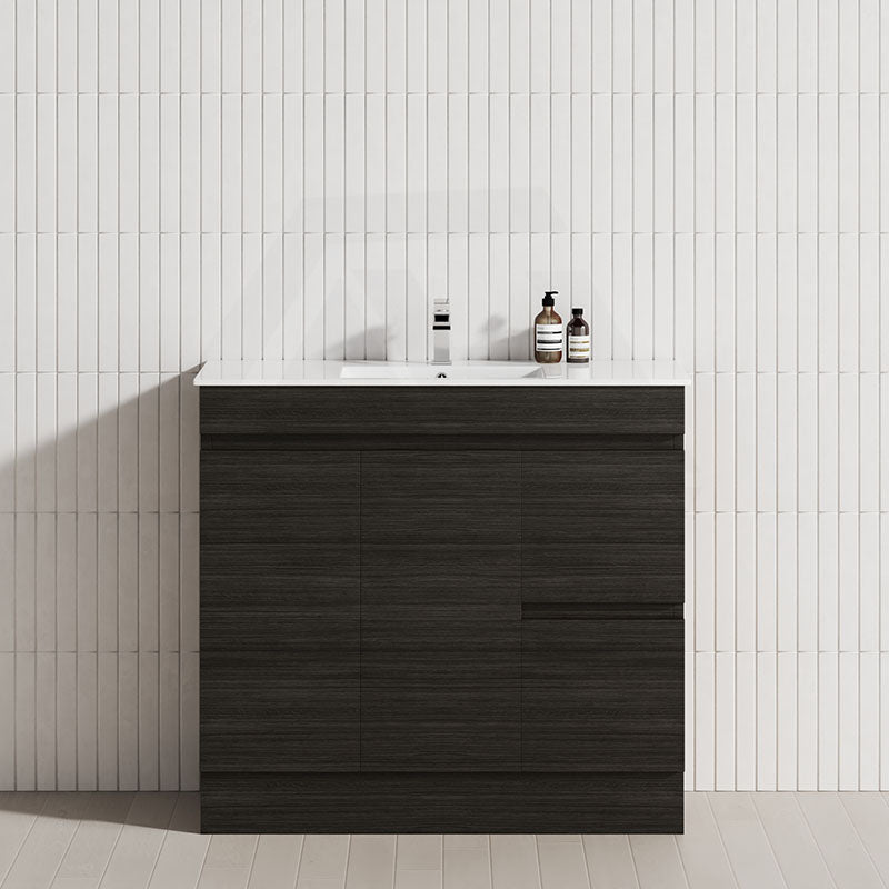 2-Drawer 2-Door Narrow 900mm Freestanding Bathroom Vanity Kickboard Multi-Colour Cabinet Only