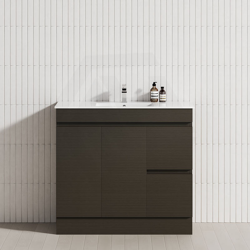 2-Drawer 2-Door Narrow 900mm Freestanding Bathroom Vanity Kickboard Multi-Colour Cabinet Only