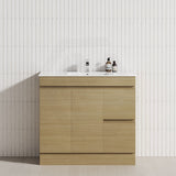 2-Drawer 2-Door Narrow 900mm Freestanding Bathroom Vanity Kickboard Multi-Colour Cabinet Only