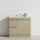 2-Drawer 2-Door Narrow 900mm Freestanding Bathroom Vanity Kickboard Multi-Colour Cabinet Only